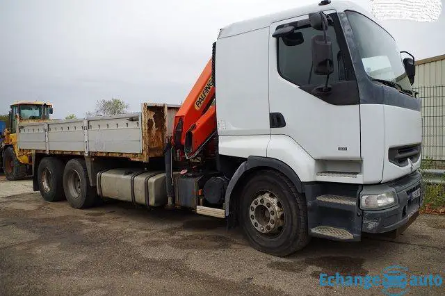 Camion Porteur 6x2 benne grue RENAULT PREMIUM