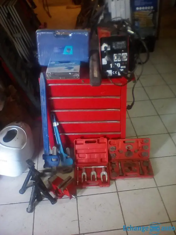 Lot outillage mig servante fontaine lavage