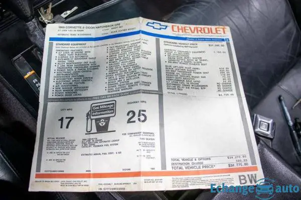 Chevrolet Corvette T top v8 5.7l 1969 prix tout compris