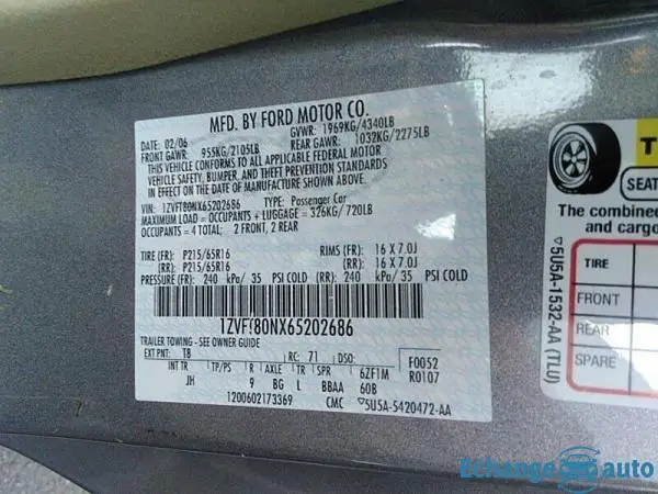 Ford Mustang 2006 prix tout compris