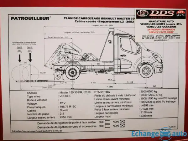 Renault Master PATROULLIEUR GPS CLIM 165 cv