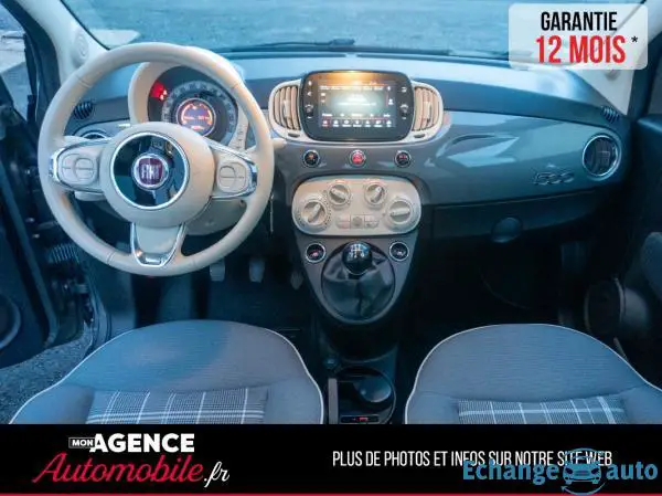 Fiat 500 1.2 69 LOUNGE TOIT PANORAMIQUE